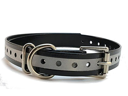 Waterproof TPU Replacement Strap for Dog Training Collar, 27.5 in - color: Black Reflect