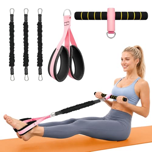 Pedal Resistance Bands with Handles, 3 Heavy Tube Adjustable Exercise Bands | Upgraded Resistance Fitness Band Set for Women and Men, Multifunction Exercise Equipment for Abdomen, Waist, Arm, Leg Workout