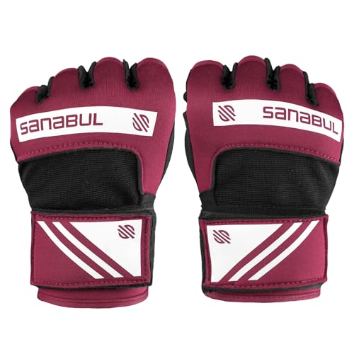Sanabul Gel Boxing Hand Wraps for Men & Women Muay Thai MMA Kickboxing Quick Wraps Boxing Inner Gloves Wrist Knuckle Protection - color: Purple/White, size: Large-X-Large