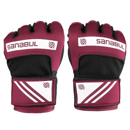 Sanabul Gel Boxing Hand Wraps for Men & Women Muay Thai MMA Kickboxing Quick Wraps Boxing Inner Gloves Wrist Knuckle Protection - color: Purple/White, size: Large-X-Large