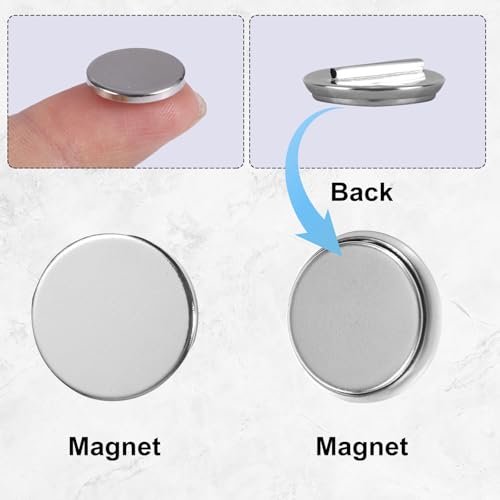 4 Pairs Mini Magnetic Pin Brooch Converters, Magnetic Clasps for Clothing Metal Pin Backs Almost Invisible Magnet Pin Converter for Hijab Scarf Shawls Thin Fabric - color: white k color