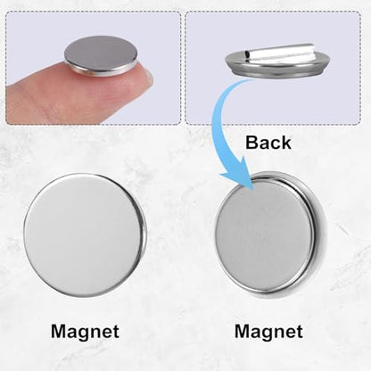 4 Pairs Mini Magnetic Pin Brooch Converters, Magnetic Clasps for Clothing Metal Pin Backs Almost Invisible Magnet Pin Converter for Hijab Scarf Shawls Thin Fabric - color: white k color