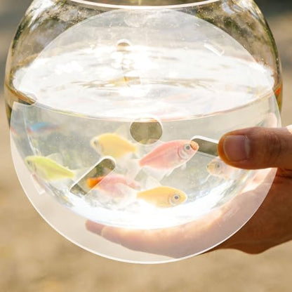 Anti Jumping Fish Tank Lid - Clear Aquarium Hood Top Cover - 6" Grid Panel with Hole Aquatic Pets Supplies for Reptiles Shrimp Turtle Jump Prevention