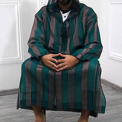 Mens Robe Thobe for Men Kaftan Muslim Clothes Kurta Muslim Date Night Long Sleeve T Shirt Comfort Bathrobe - size: 4X-Large