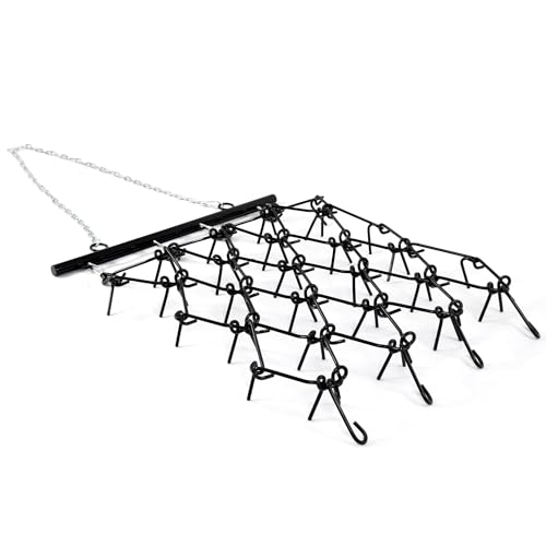 YITAMOTOR Heavy Duty 4FT x 4FT Chain Harrow, Drag Harrow with 3/8" Tines | for ATV, UTV, Tractors for Soil Leveling, Pastures, Seeding, Breaking up Soil, 60 M2Si Steel (85.7 LBS) - size: 4' W x 4' H