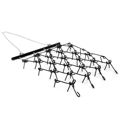 YITAMOTOR Heavy Duty 4FT x 4FT Chain Harrow, Drag Harrow with 3/8" Tines | for ATV, UTV, Tractors for Soil Leveling, Pastures, Seeding, Breaking up Soil, 60 M2Si Steel (85.7 LBS) - size: 4' W x 4' H