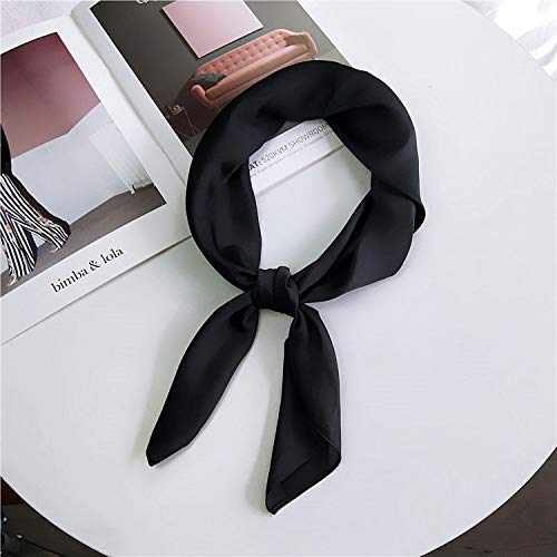 Glamorstar Satin Neck Scarf 6 Packs Square Handkerchief for Women - color: 6 Packs - Black,red,blue,white,pink,gray