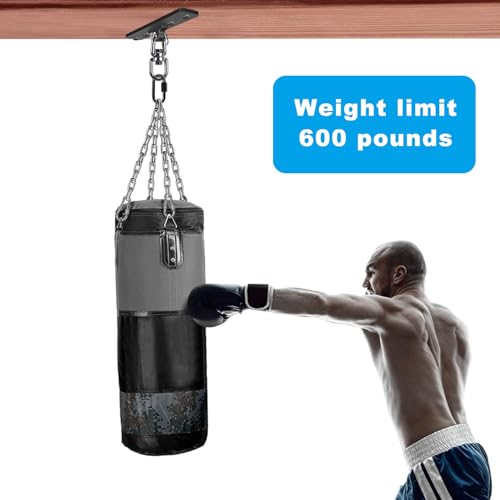 SELEWARE Boxing Punching Bag Hanger, Heavy Bag Hanger Bracket for Heavy Bag Boxing Muay Thai Training Hardware - color: 360° Swivel Hanger with Carabiner