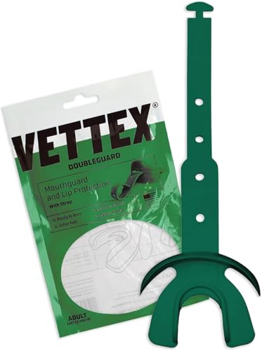 Vettex DoubleGuard Mouth Guard with Lip Protection, Dark Green | Football, Lacrosse, MMA, Boxing, Adjustable Helmet Strap, Braces Friendly, 2 Breathing Channels, NCAA & NFHS Certified - color: Dark Green