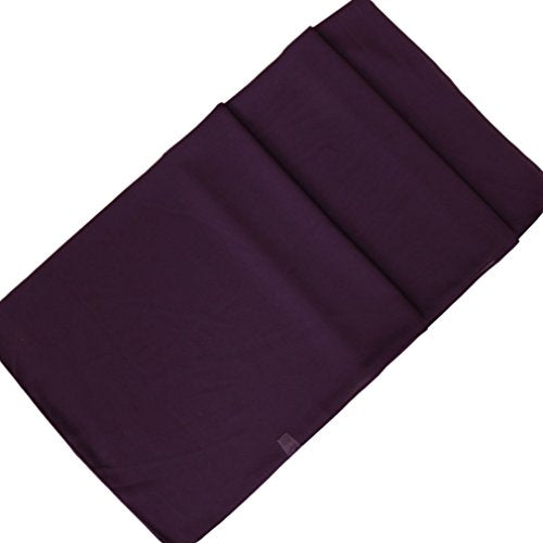 LMVERNA Solid Color Bubble Chiffon Scarf for Women Fashion Soft Hijab Long Scarfs Wrap Scarves - color: Purple