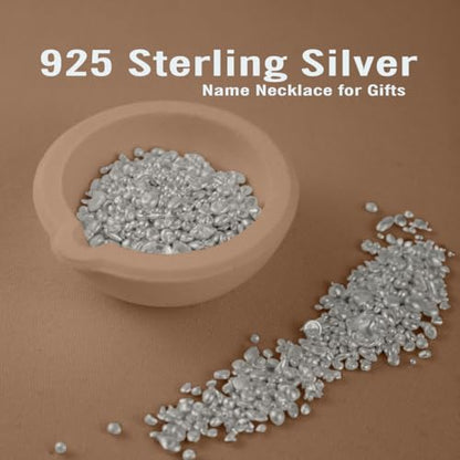 DayOfShe Custom Name Necklace for Women Gifts, 18K Gold Plated Layered Names Necklace Personalized Gifts for Birthday - color: Style 4-Sterling Silver