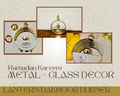 Eid Mubarak Islamic Metal Lamp Islamic Lamp, Eid ul Fitr Hanging Lantern Glass and Metal Lantern 14"X10" (Lantern) - color: Lantern