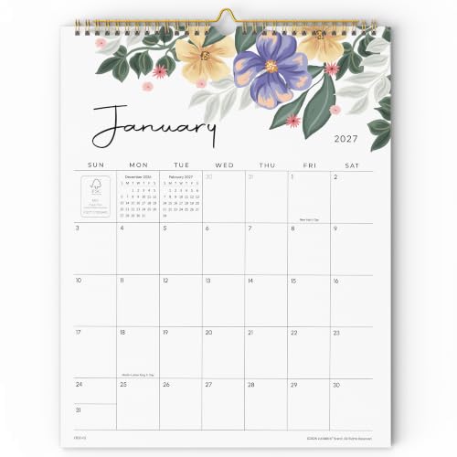 Cabbrix Wall Calendar 2027, Monthly Calendar 2027-2028 15 x 12 Inches