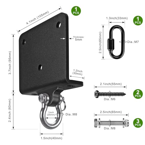 Kipika Heavy Bag Hanger Wall Mount Punching, Rotatable Heavy Duty Boxing Bag Bracket for Home Gym Indoor, Adjustable Length for Kickboxing Bag, Muay Thai Bag,Speed Bag - color: 180° Swivel Beam Hanger