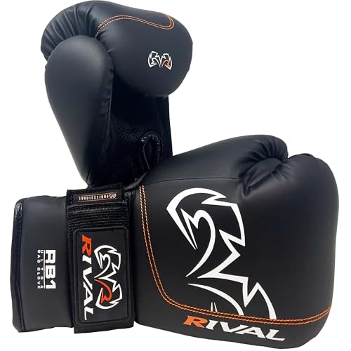 RIVAL Boxing RB1 Ultra Bag Gloves, 20th Anniversary Edition, High-Density Multi-Layered Padding and Signature Wrist Lock Strapping System - color: Black, size: X-Large