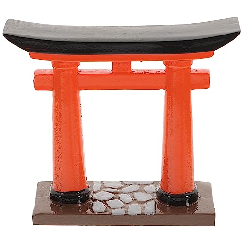 Japanese Torii Gate, Japanese Shinto Altar Shelf Mini Torii Gate Resin Miniature Shrine Japan Decor for Fish Tank Bridge Bonsai Micro Landscape Fairy Garden Decoration