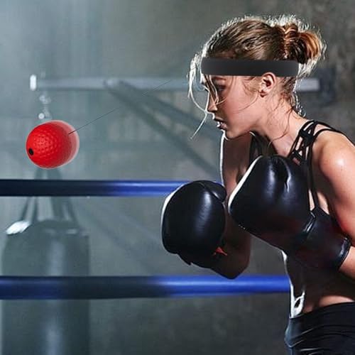 Boxing Training Reflex Ball | Punching Speed Reaction,Boxing Training Reflex Ball and Headband | for Bedroom Travel Dorm Gym Men Women Beginners Teens Professionals - color: four goals 1