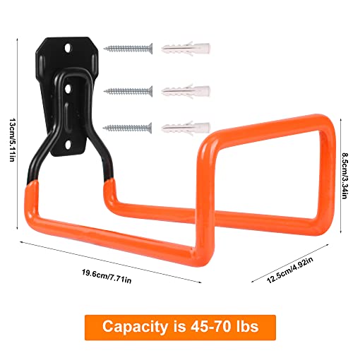 PeoMev Garden Hose Holder Wall Mount Heavy Duty Garden Hose Hanger | Free Standing Metal Hose Rack for Outside Yard and Garage - color: Orange