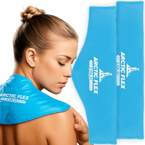 Arctic Flex Neck Ice Pack - Cold Compress Shoulder Therapy Wrap - Cool Reusable Medical Freezer Gel Pad for Swelling, Injuries, Headache, Cooler (Large (1 Pack)) - size: Large