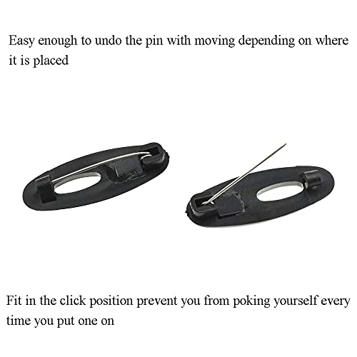 3.7cm Length Hijab Pins Smooth Surface Sharp Bear Force Prevent Ripping Reliable Clips Hold Sturdy Durable Plastic Safety Pins Black White 50 PCS for Muslim Saree Chiffon Scarf Jersey Blouses - size: BlackWhite-3.7cm 50Pcs