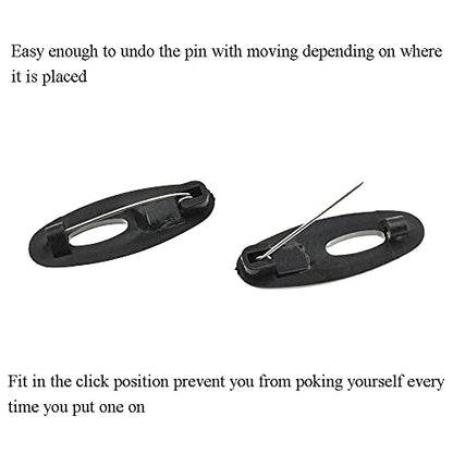 3.7cm Length Hijab Pins Smooth Surface Sharp Bear Force Prevent Ripping Reliable Clips Hold Sturdy Durable Plastic Safety Pins Black White 50 PCS for Muslim Saree Chiffon Scarf Jersey Blouses - size: BlackWhite-3.7cm 50Pcs