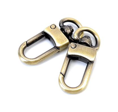 10 Pcs Brass Classic Swivel Lobster Clasps | Premium Zinc Alloy Heavy-Duty Construction Secure Spring Closure 360° Smooth Rotation DIY Craft & Repairs - color: Brass