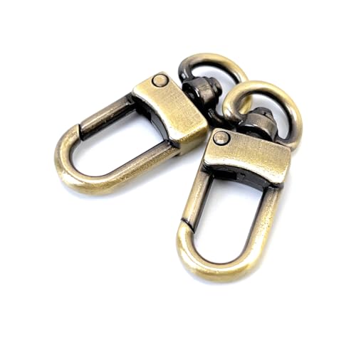 10 Pcs Brass Classic Swivel Lobster Clasps | Premium Zinc Alloy Heavy-Duty Construction Secure Spring Closure 360° Smooth Rotation DIY Craft & Repairs - color: Brass