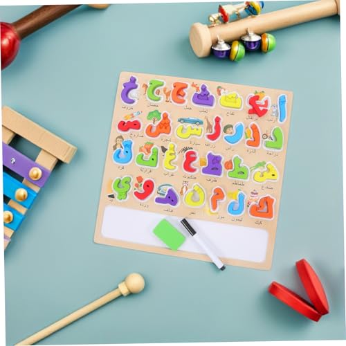 ERINGOGO 1Set Arabic Letter Matching Puzzle Montessori Educational Wooden for Engaging Alphabet Learning Puzzle for and Design for Family Interaction