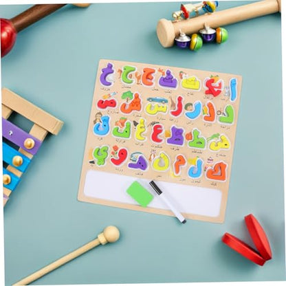 ERINGOGO 1Set Arabic Letter Matching Puzzle Montessori Educational Wooden for Engaging Alphabet Learning Puzzle for and Design for Family Interaction