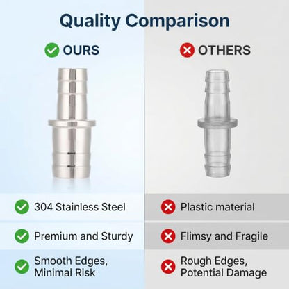 Yosoo 2 Types of Aquarium Stainless Steel Water Pipe Adapter Fittings Joint Connector for Fish Tank 12mm/0.47in to 16mm/0.63in, 16mm/0.63in to 20mm/0.79in Hose Converter
