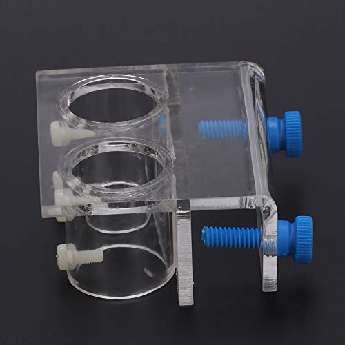 2 PCS Acrylic Aquarium Pipe Clip Clamp Holder, Transparent Acrylic Water Tube Soft Pipe Fixture for Fish Tank Aquarium Holding Doing Pump Soft Hose (Double Hole) - size: Double Hole