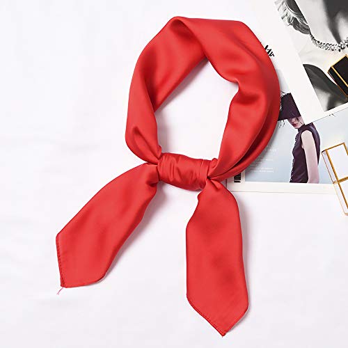 Glamorstar Satin Neck Scarf 6 Packs Square Handkerchief for Women - color: 6 Packs - Red