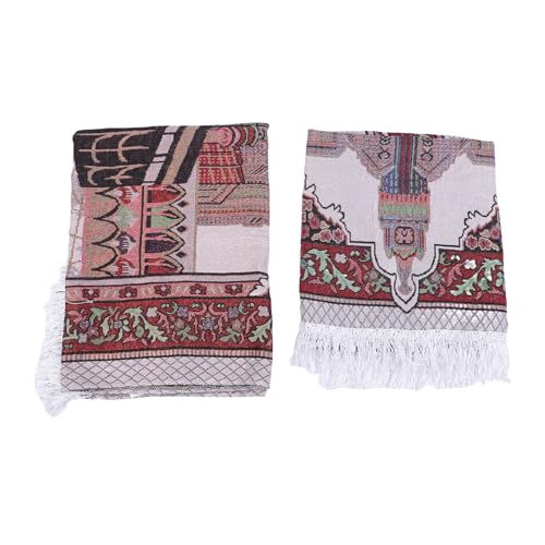 Rengue Soft Velvety Touch Prayer Rug Islamic Prayer Mat Portable Foldable with Elegant Tassels for Men Women Ramadan Eid Gift