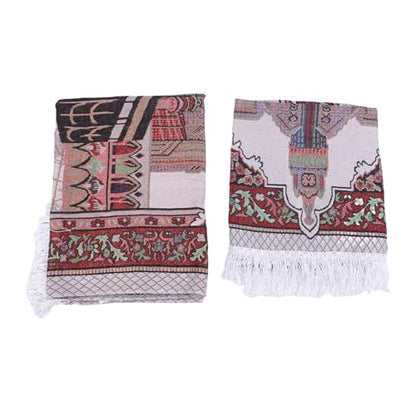 Rengue Soft Velvety Touch Prayer Rug Islamic Prayer Mat Portable Foldable with Elegant Tassels for Men Women Ramadan Eid Gift