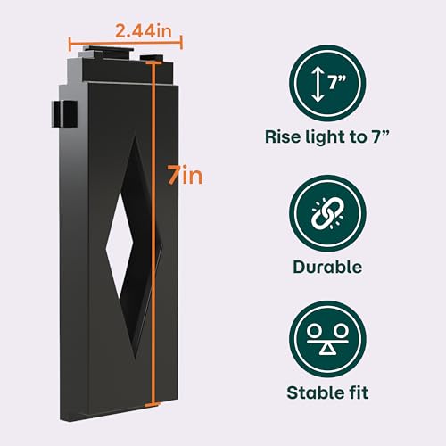 Aquarium Light Risers for Fluval Plant & Marine 3.0 & 2.0 LED | Heat-Resistant Polymer Stand | Toolless Easy Install (7-Inch) - size: 7-Inch