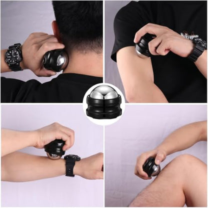 Massage Ice Roller Ball Cold & Heat Therapy Tight and Sore Muscles Relief | Plantar Fasciitis Roller Manual Massager, for Neck, Shoulders, Back, Calves, Feet, with Storage Bag, Sports Relaxations Gifts