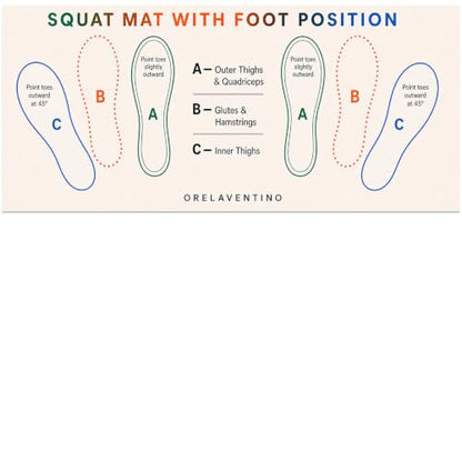 Squat Mat with Foot Position,Non-Slip Workout Mat for Squat & Leg Exercises - color: Beige