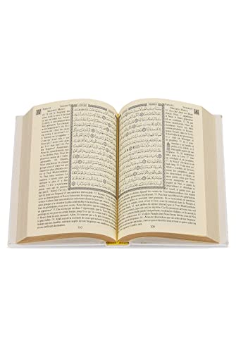 ihvan online Prayer Gift Box for Hajj and Umrah, Muslim Prayer Rug, Islamic Mat, 99 Pearly Beads Tesbih, Holly Quran with French Translation, Islamic Deluxe Set for Ramadan & Eid Gift - color: White / Set 3