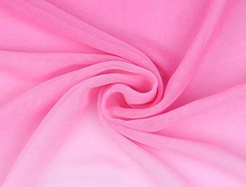 uxcell Women'sChiffon Sheer Long Scarf Silky Gradient Party - color: Pink