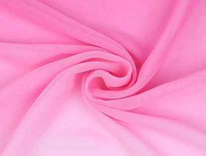 uxcell Women'sChiffon Sheer Long Scarf Silky Gradient Party - color: Pink