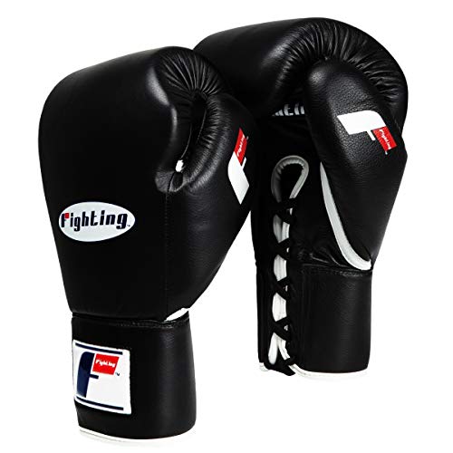 Fury Professional Lace Training Gloves - Lace Up Sparring Gloves for Boxing, Bag, and General Training - color: Black, size: 16 oz