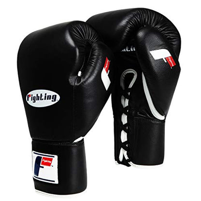 Fury Professional Lace Training Gloves - Lace Up Sparring Gloves for Boxing, Bag, and General Training - color: Black, size: 18 oz