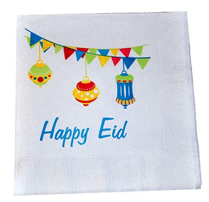 Zaffron Happy Eid Lanterns Design Party Napkins (Pack of 20)