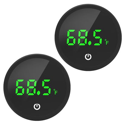 QZQ Fish Tank Thermometer Aquarium Thermometer Wireless Touch Stick Digital Aquarium Thermometer LED Display ±1°F for Monitoring The Fish Tank Aquarium Temperature Accessories (2 Pack Black) - color: Black 2Pack