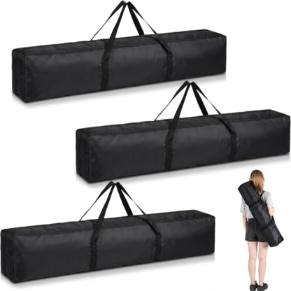 3 Pcs Tripod Carrying Case Bag Water Resistant Durable Lightweight Multifunctional Tripod Carrying Case with Heavy Duty Suit for Tent, Fishing Pole, Lights, Cameras(Black,39 x 8 x 8 in) - size: 39 x 8 x 8 in