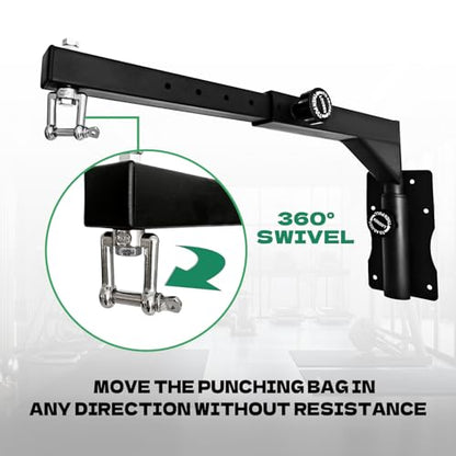 Heavy Duty Punching Bag Hanger, Wall Mounted Punching Bag Hanger, Adjustable Length and Height Heavy-Duty Punching Bag Bracket, Suitable for Home Gym - style: Length and Height Adjustable