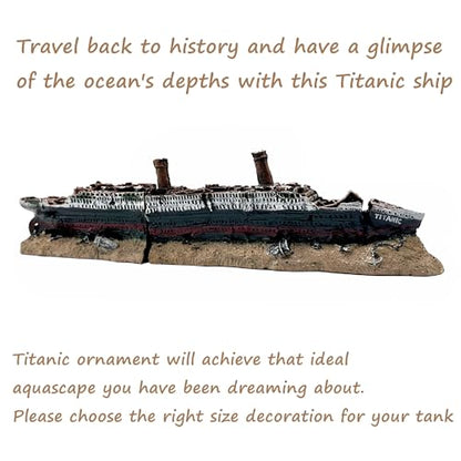 M2cbridge Antique Roman Column Ruins European Castle Aquarium Decorations Fish Tank Hideout Rocks(Titanic Shipwreck) - color: Titanic Shipwreck