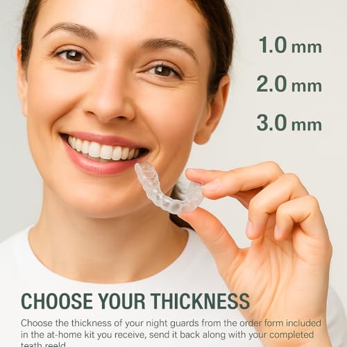Personalized Dental Guards, Custom Fit for Upper and Lower Teeth, Choose 2 Upper, 2 Lower or Mixed Set, Includes At-Home Kit