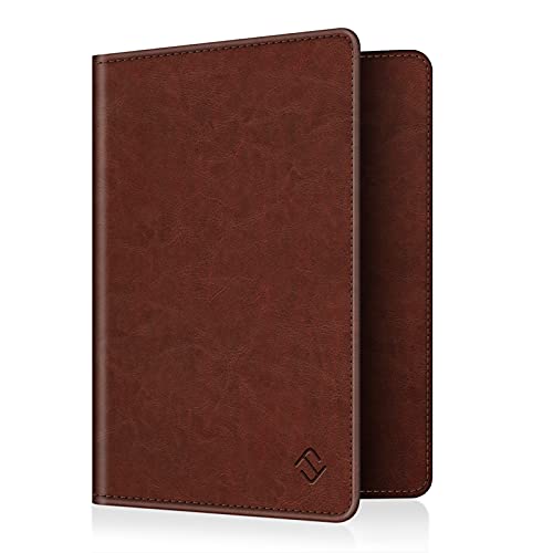 FINTIE Passport Holder, Slim Travel Wallet RFID Blocking Card Case Cover - color: Vintage Brown