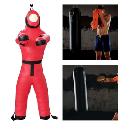 MMA Training Dummy for Judo and Taekwondo 170cm Unfilled Punching Bag - color: Red